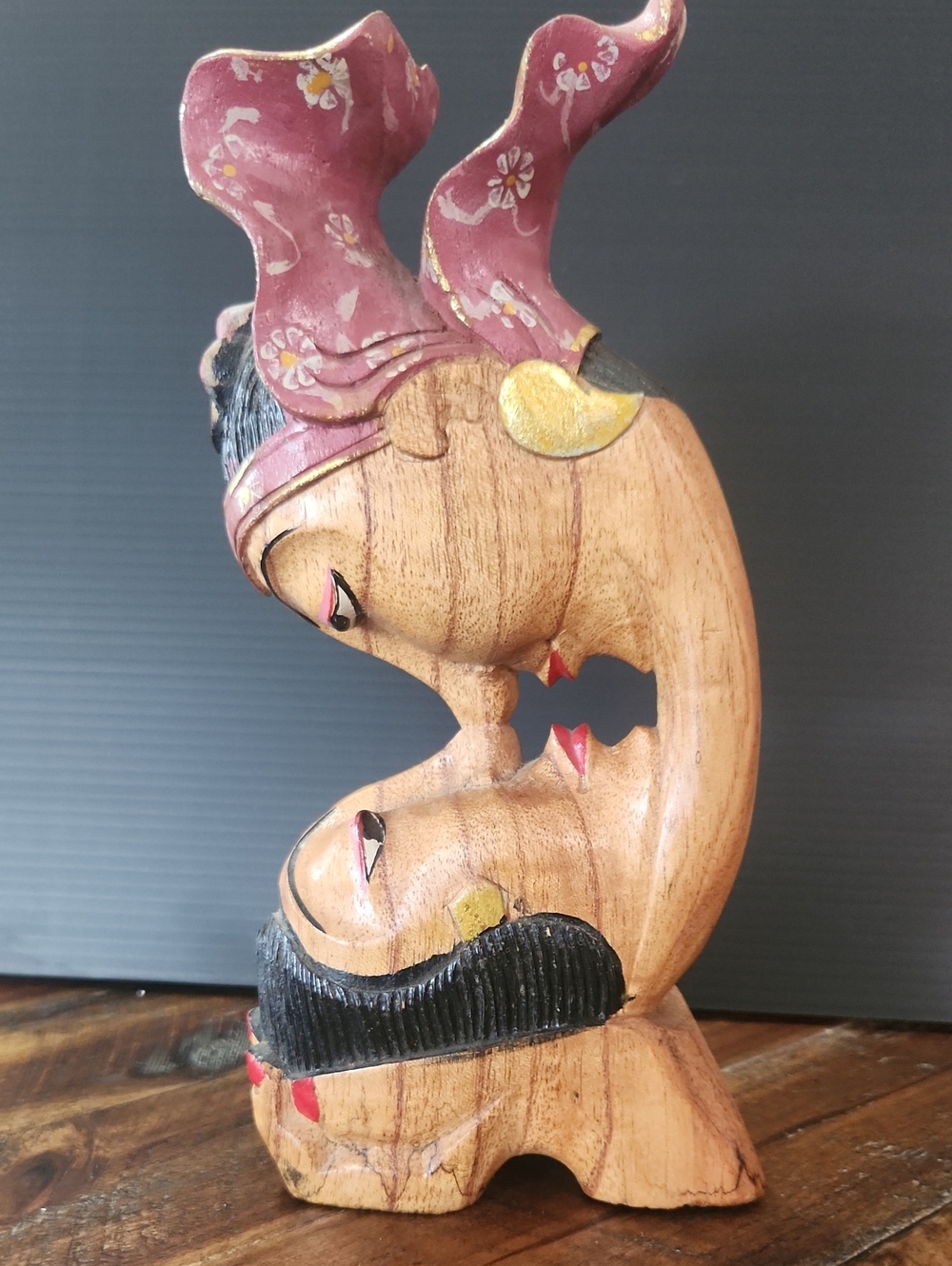 RARE Vtg Balinese Wood Couple